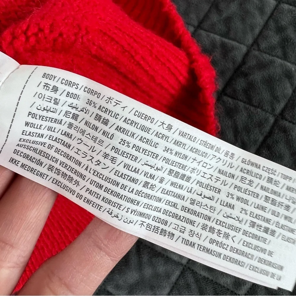 Abercrombie & Fitch The A&F Madeline Crew Sweater Women's XS Red Oversized